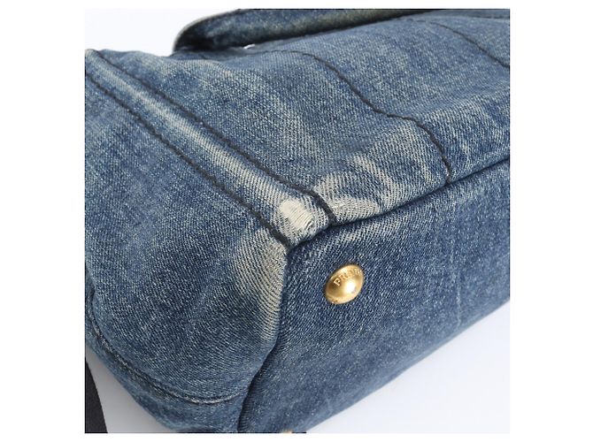Bolsa de Ombro 2-Way Prada Canapa Denim - vista 10