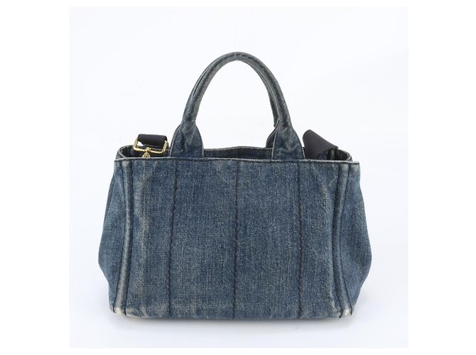 Bolsa de Ombro 2-Way Prada Canapa Denim - vista 4