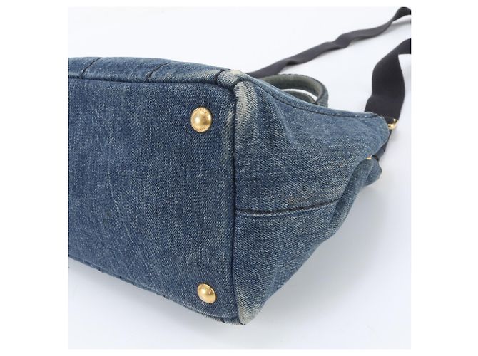 Bolsa de Ombro 2-Way Prada Canapa Denim - vista 5