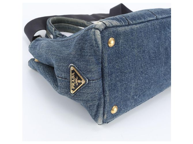 Bolsa de Ombro 2-Way Prada Canapa Denim - vista 7