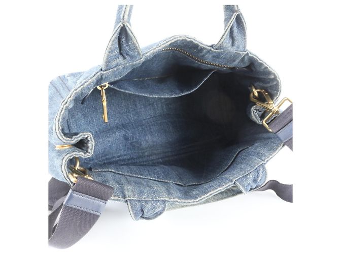 Bolsa de Ombro 2-Way Prada Canapa Denim - vista 8