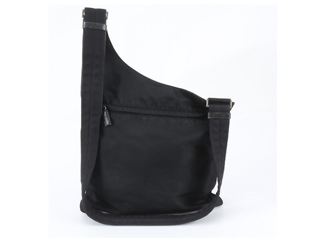 Prada Tessuto Nylon Triangle Logo Leather Shoulder Bag - view 3