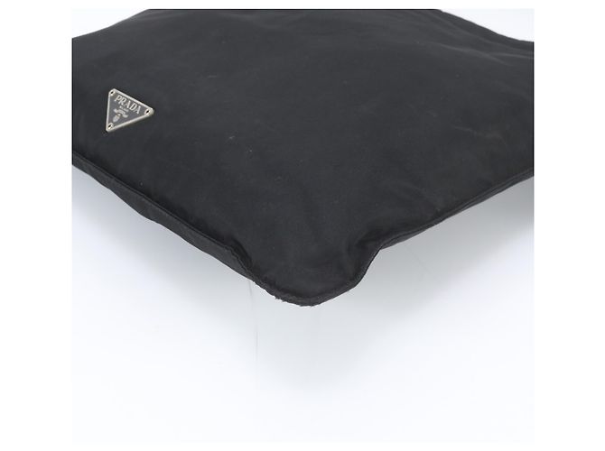 Prada Tessuto Nylon Triangle Logo Leather Shoulder Bag - view 5