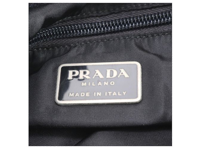 Prada Tessuto Nylon Triangle Logo Leather Shoulder Bag - view 8