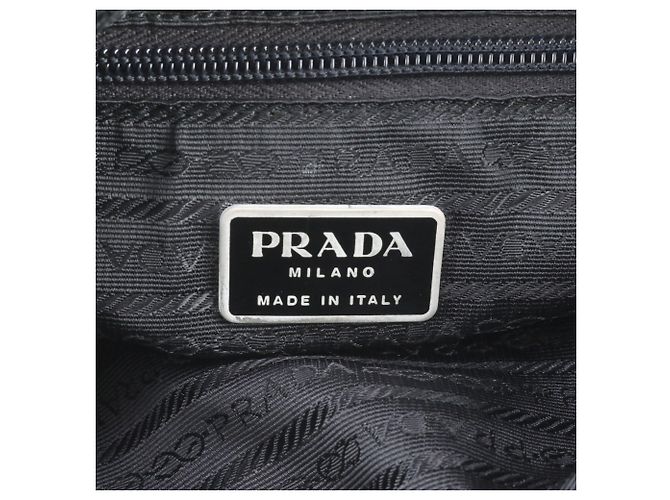 Prada Tessuto Nylon Triangle Logo Leather Shoulder Bag - view 10