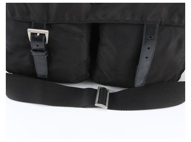 Prada Tessuto Nylon Triangle Logo Leather Shoulder Bag - view 2