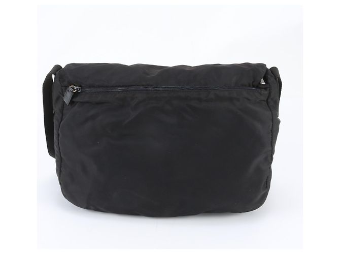 Prada Tessuto Nylon Triangle Logo Leather Shoulder Bag - view 3