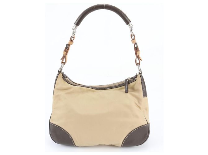 Prada Tessuto Nylon Schultertasche aus Leder mit Dreiecks-Logo - Ansicht 3