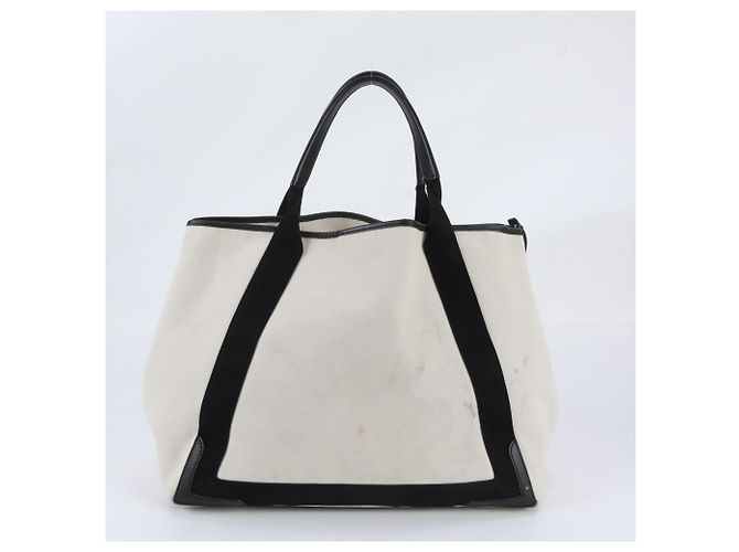 Borsa Tote Cabas Balenciaga in pelle blu navy - vista 3