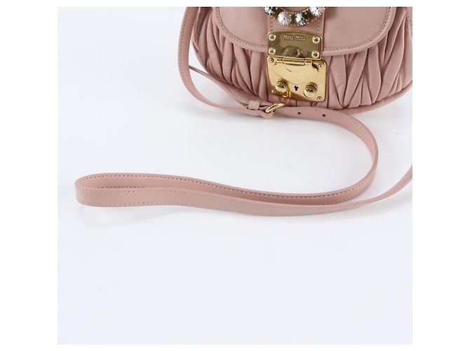 Bolsa de couro Miu Miu Matelassé Crystal Bijou - vista 3