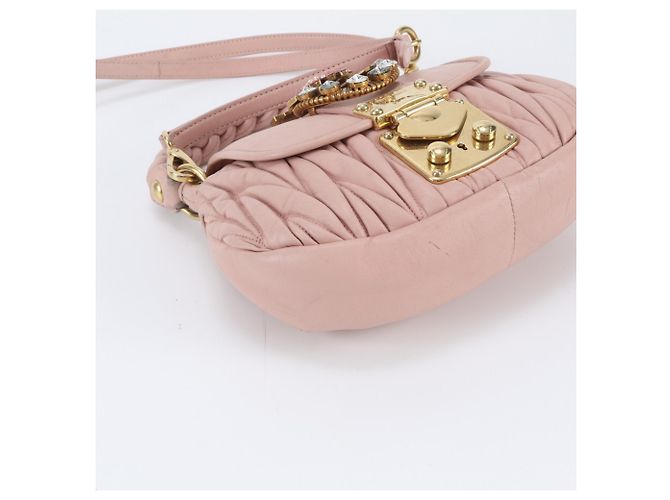 Bolsa de couro Miu Miu Matelassé Crystal Bijou - vista 5