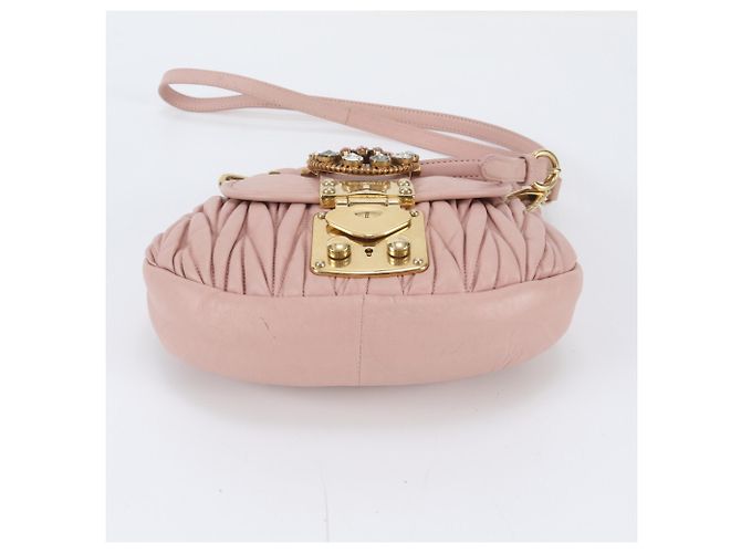 Bolsa de couro Miu Miu Matelassé Crystal Bijou - vista 7