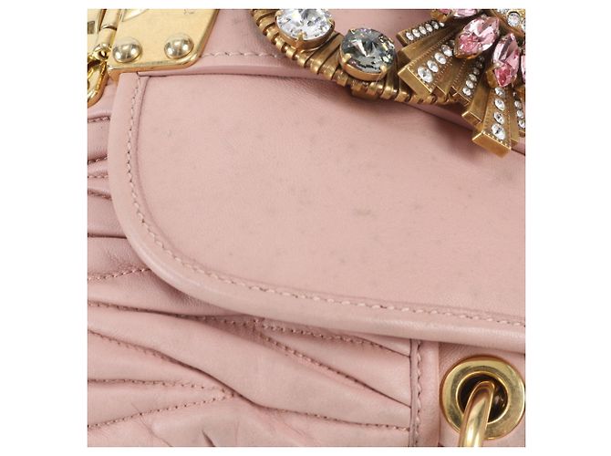 Bolsa de couro Miu Miu Matelassé Crystal Bijou - vista 9
