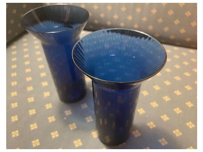 Hermès 6 Verres à eau Hermes Bleu Céruléen 9x15cm, Neufs - vue 6