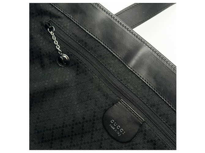 Borsa Tote Gucci in nylon e pelle nera - vista 16