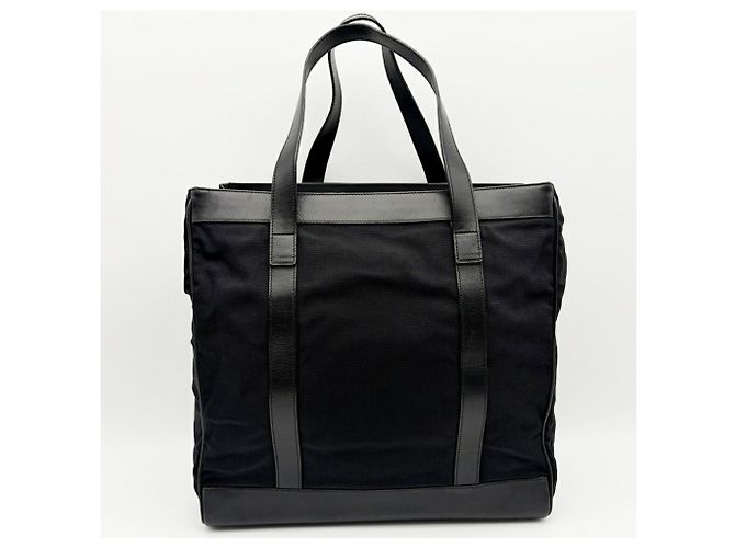 Borsa Tote Gucci in nylon e pelle nera - vista 3