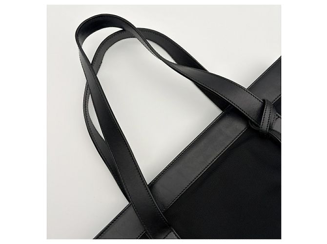 Borsa Tote Gucci in nylon e pelle nera - vista 8