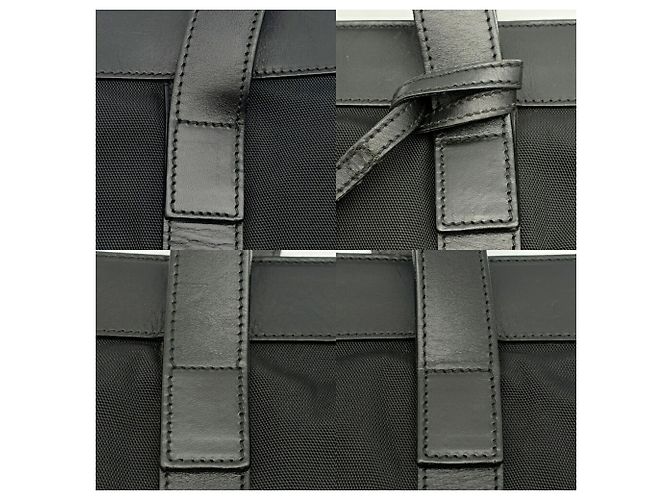 Borsa Tote Gucci in nylon e pelle nera - vista 9