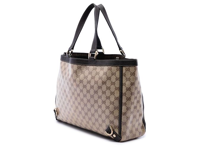 Borsa Tote Gucci Beige GG Crystal Abbey D Ring - vista 2