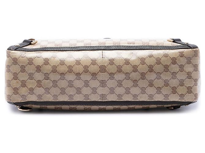 Borsa Tote Gucci Beige GG Crystal Abbey D Ring - vista 3