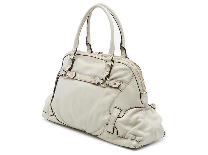 Borsa a mano Gucci Horsebit Nail media in pelle di vitello bianca - vista 2