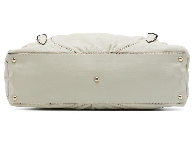 Borsa a mano Gucci Horsebit Nail media in pelle di vitello bianca - vista 3