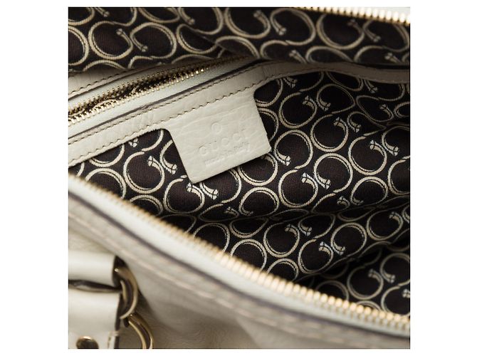 Borsa a mano Gucci Horsebit Nail media in pelle di vitello bianca - vista 5