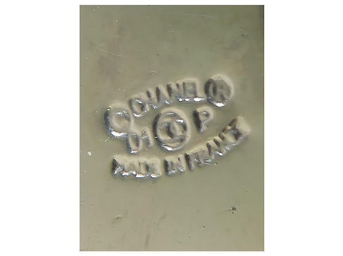 Pendientes de clip redondos de resina plateada CC Chanel Black - vista 5