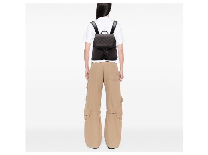 Zaino Gucci in nylon GG marrone - vista 5