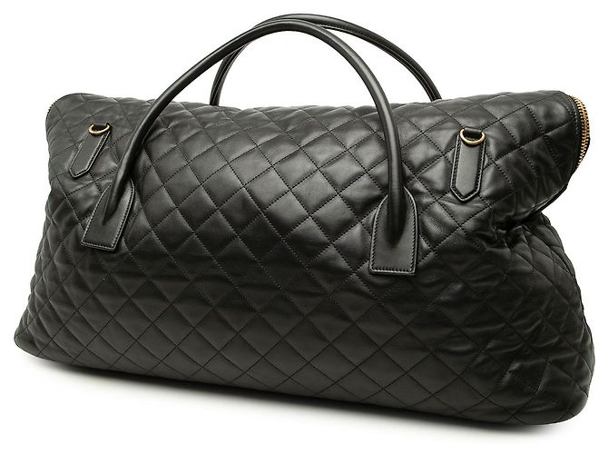 Autre Marque Mala de viagem gigante Saint Laurent Monogram ES em couro de bezerro acolchoado preto - vista 2