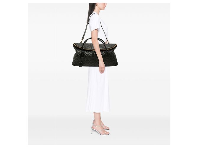 Autre Marque Mala de viagem gigante Saint Laurent Monogram ES em couro de bezerro acolchoado preto - vista 6