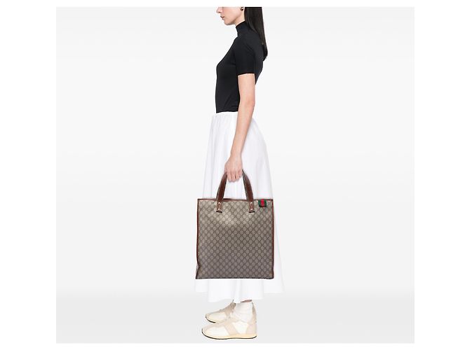 Bolso Tote Gucci Beige GG Supreme Web - vista 6