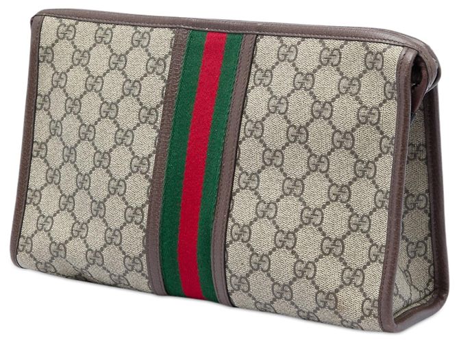 Gucci Beige GG Supreme Web Ophidia Clutch - Ansicht 2