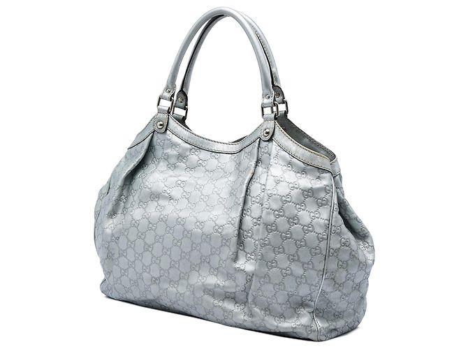 Borsa Tote Gucci Silver Large Guccissima Sukey - vista 2