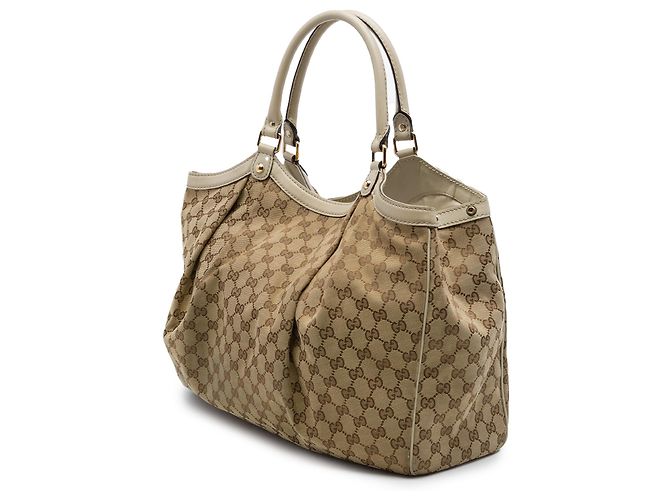 Gucci Sukey Tote Large aus beige GG Canvas - Ansicht 2