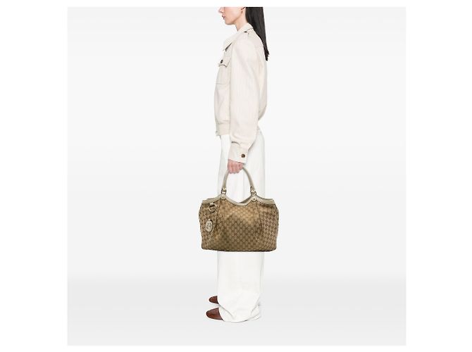 Gucci Sukey Tote Large aus beige GG Canvas - Ansicht 6