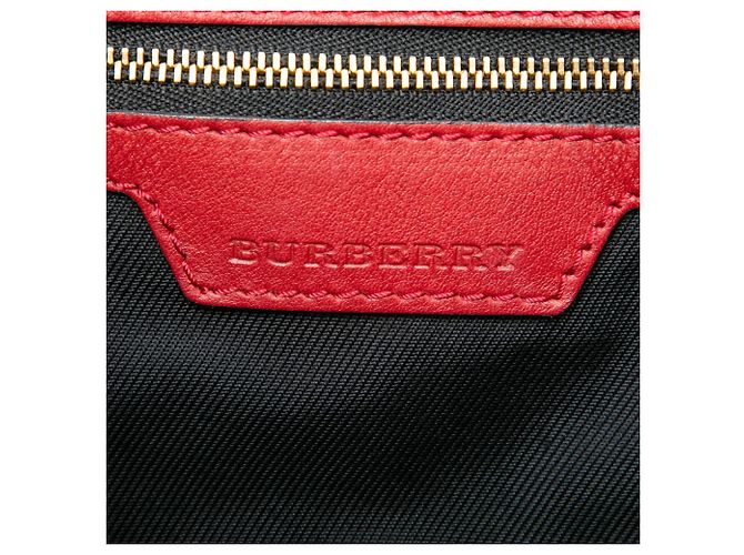 Borsa tote Burberry Canterbury Small Haymarket Check in nylon e vitello, beige - vista 5