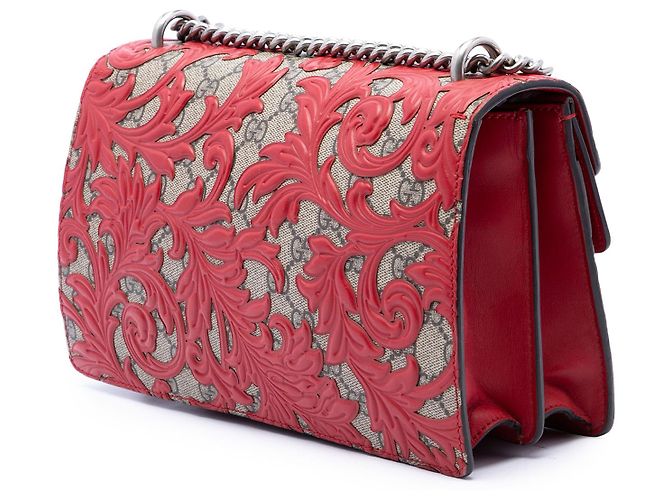 Borsa a tracolla Gucci Dionysus Arabesque GG Supreme rossa Medium - vista 2