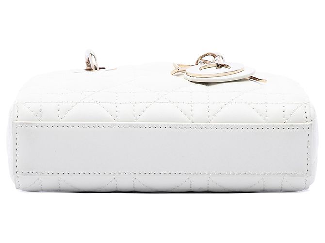 Dior White Micro Lambskin Cannage Lady D Joy - vista 4
