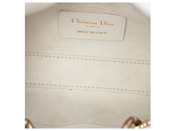 Dior White Micro Lambskin Cannage Lady D Joy - vista 5