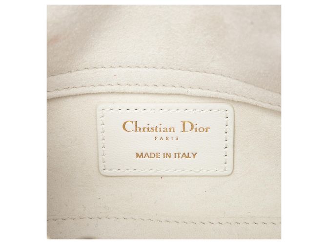 Dior White Micro Lambskin Cannage Lady D Joy - vista 6