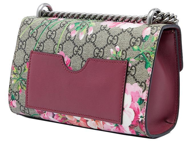 Gucci Beige Small GG Supreme Blooms Padlock Crossbody - vista 2