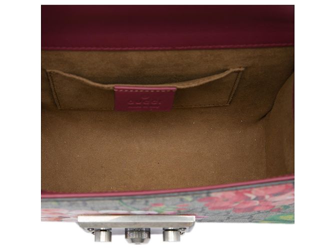 Gucci Beige Small GG Supreme Blooms Padlock Crossbody - vista 4