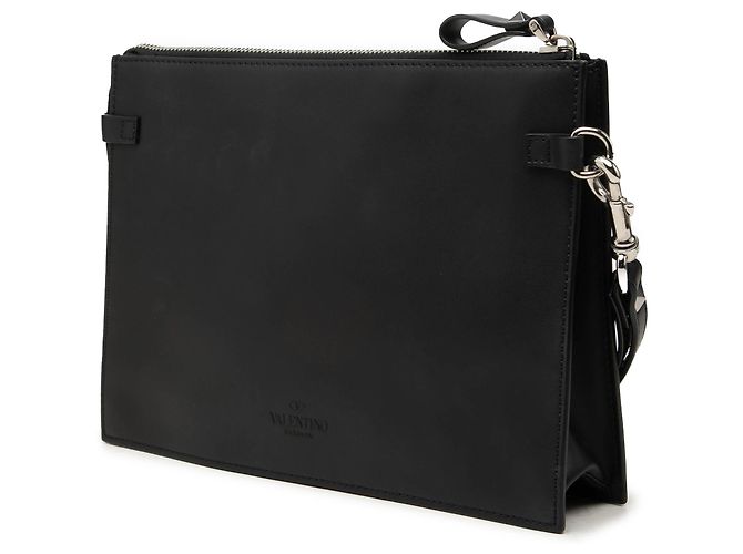 Clutch VLTN in pelle nera Valentino - vista 2