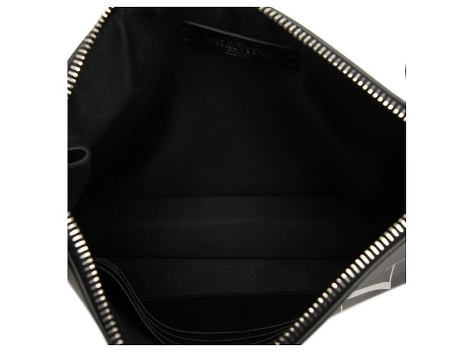 Clutch VLTN in pelle nera Valentino - vista 4