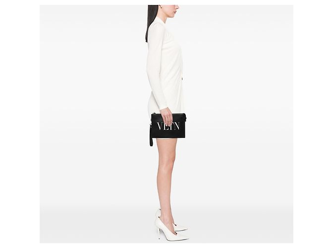 Clutch VLTN in pelle nera Valentino - vista 6