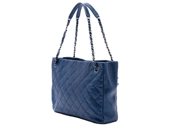 Chanel Blue Medium Quilted Iridescent Caviar Chic Shopping Tote - Ansicht 2