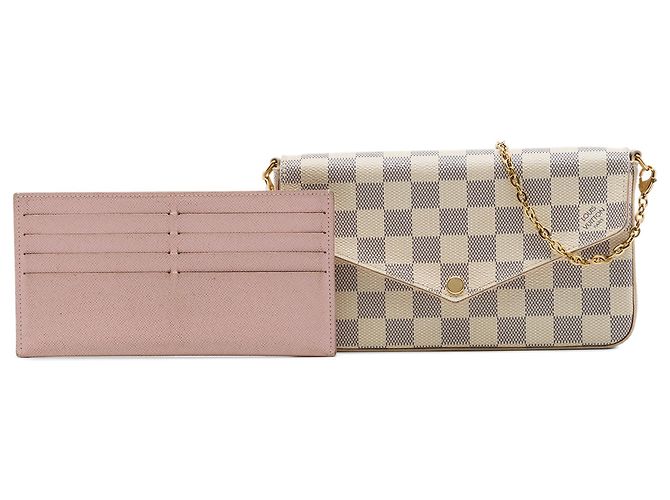 Louis Vuitton White Damier Azur Pochette Felicie - vista 7