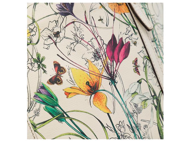 Gucci White Medium Calfskin Flora Infinity Nice Tote - Ansicht 6
