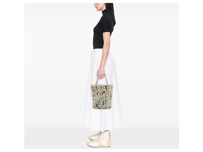Gucci White Medium Calfskin Flora Infinity Nice Tote - Ansicht 7